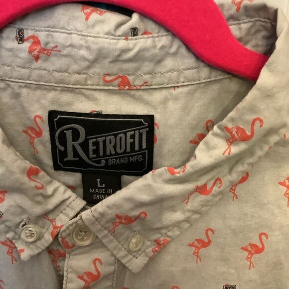 Retrofit  Pink Flamingo Button Down - Picture 2 of 7